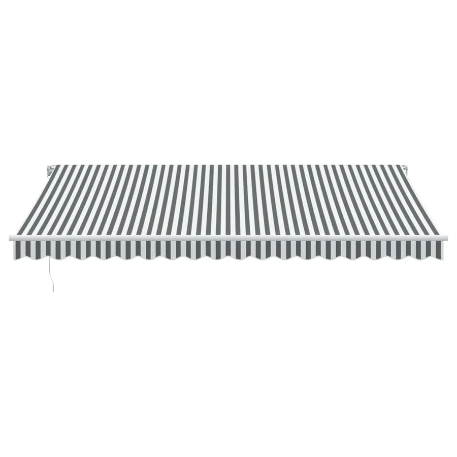 Auvent manuel rétractable avec LED anthracite blanc 450x350 cm - 4