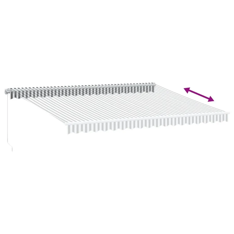 Auvent manuel rétractable avec LED anthracite blanc 450x350 cm - 9