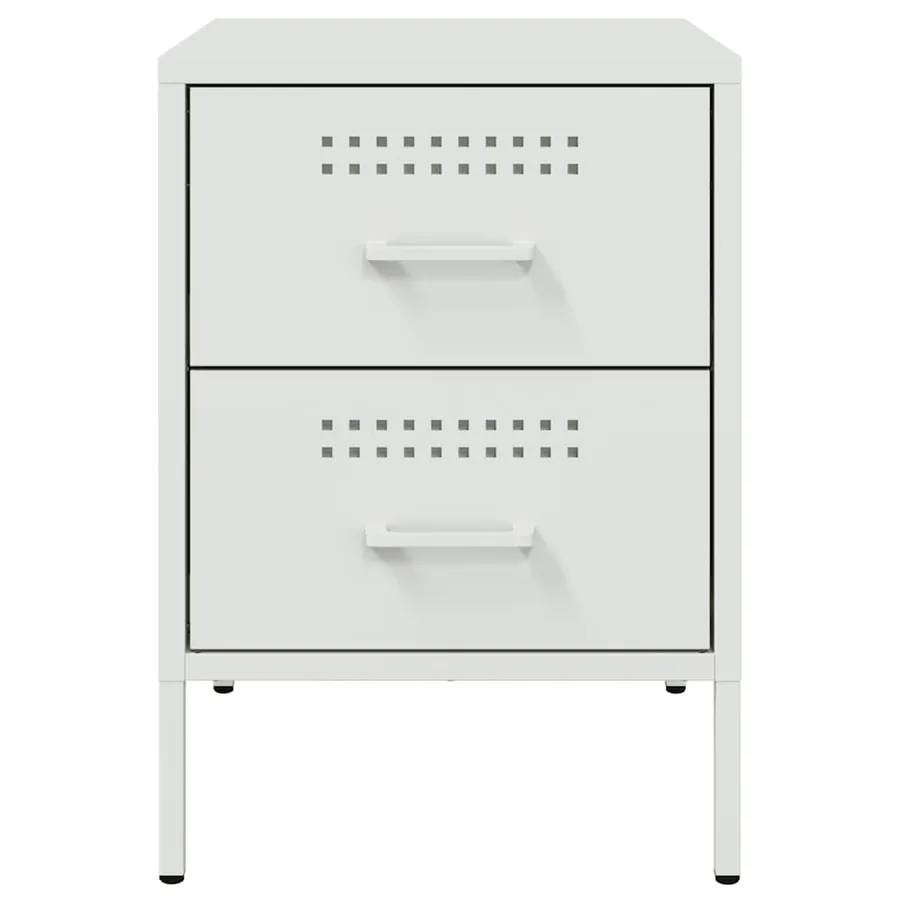 Tables de chevet 2 pcs blanc 36x39x50,5 cm acier - 6