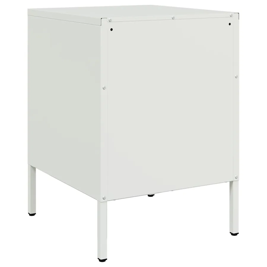 Tables de chevet 2 pcs blanc 36x39x50,5 cm acier - 8