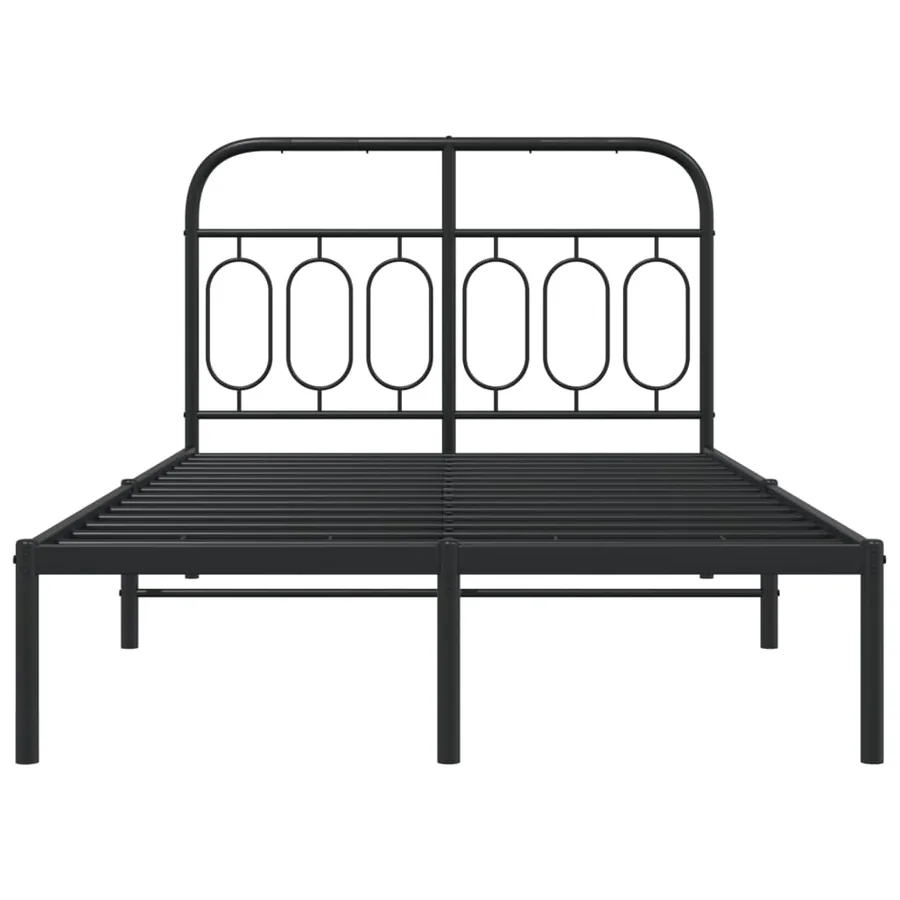 Cadre de lit métal sans matelas avec tête de lit noir 120x190cm - 4