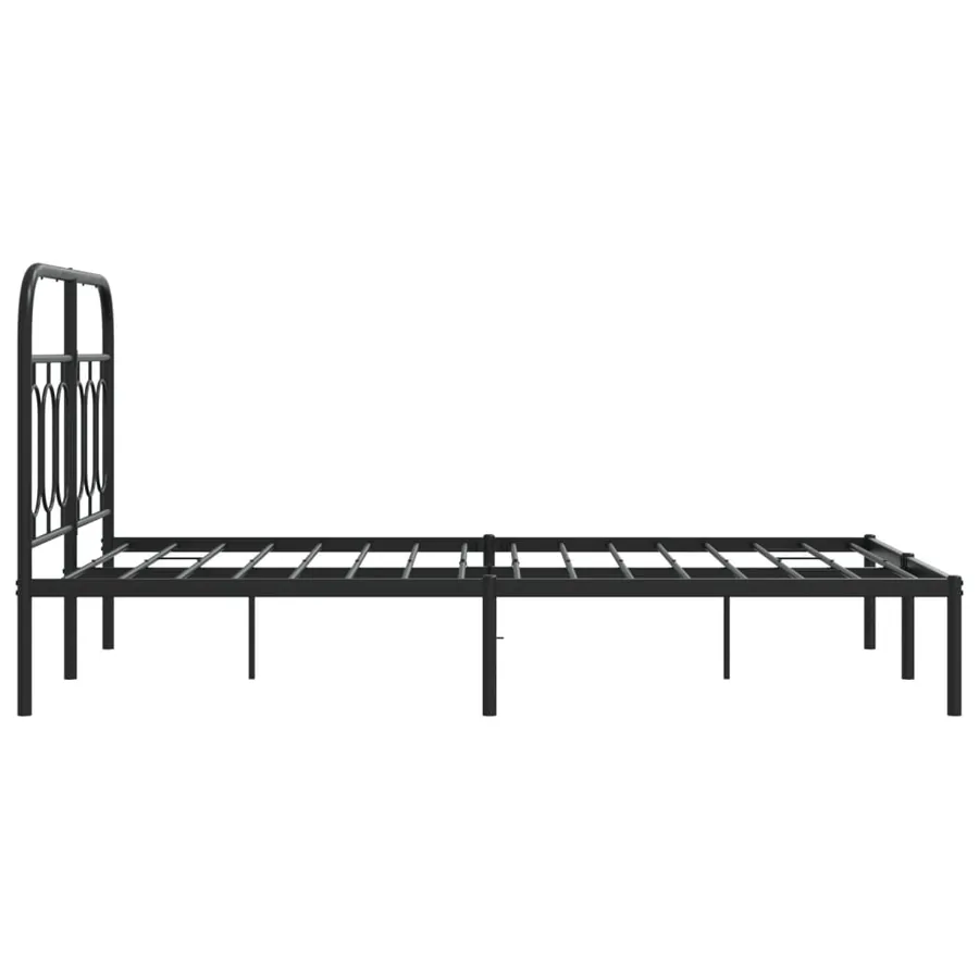 Cadre de lit métal sans matelas avec tête de lit noir 120x190cm - 5