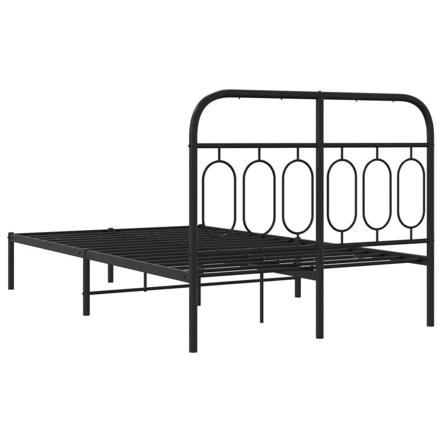 Cadre de lit métal sans matelas avec tête de lit noir 120x190cm - 6