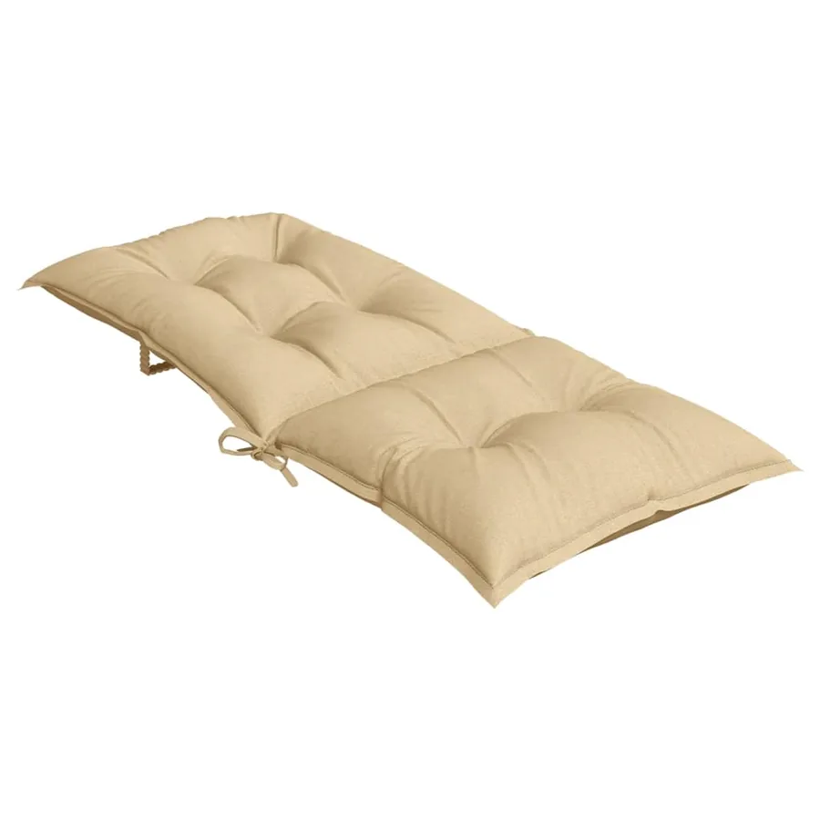 Coussins de chaise à dossier haut lot de 6 beige mélangé tissu - 6