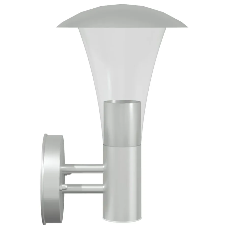 Applique murale d'extérieur argenté acier inoxydable - 5