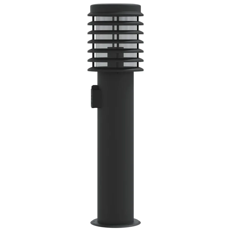Lampadaires d'extérieur avec sortie 3 pcs noir acier inoxydable - 5