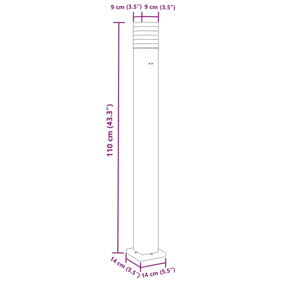Lampadaire d'extérieur avec sortie noir 110 cm aluminium - 7