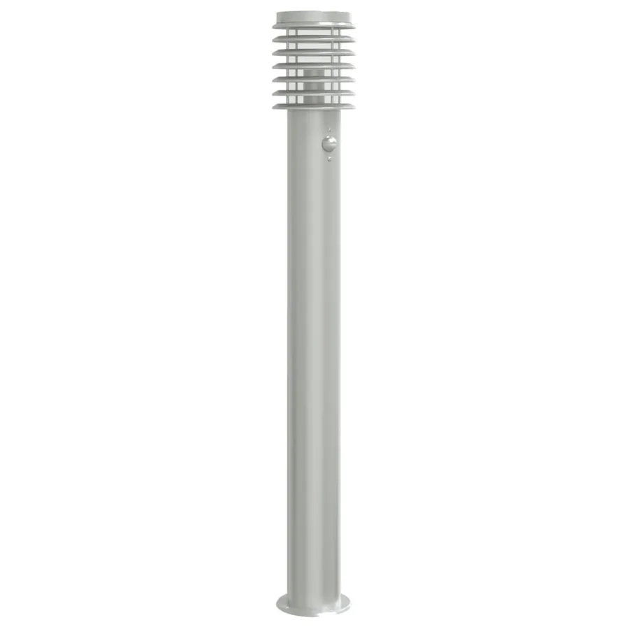 Lampadaire d'extérieur avec capteur argenté acier inoxydable - 2