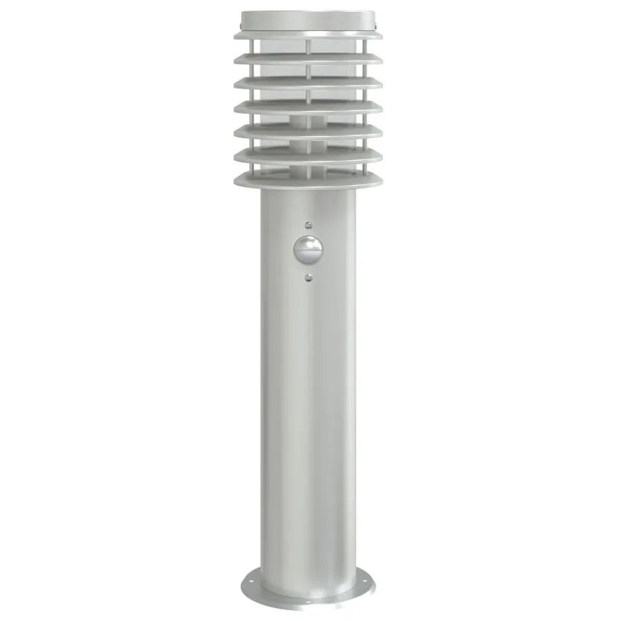 Lampadaire d'extérieur avec capteur argenté acier inoxydable - 4
