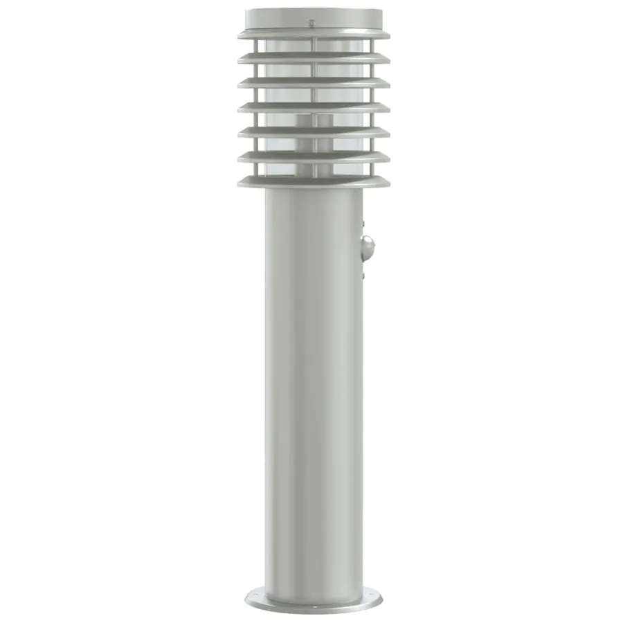 Lampadaire d'extérieur avec capteur argenté acier inoxydable - 5
