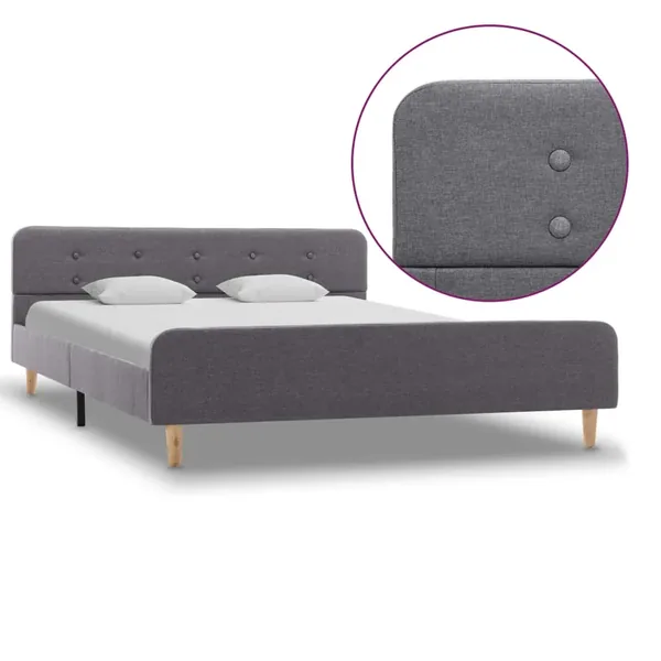 Cadre de lit sans matelas gris clair tissu 160x200 cm