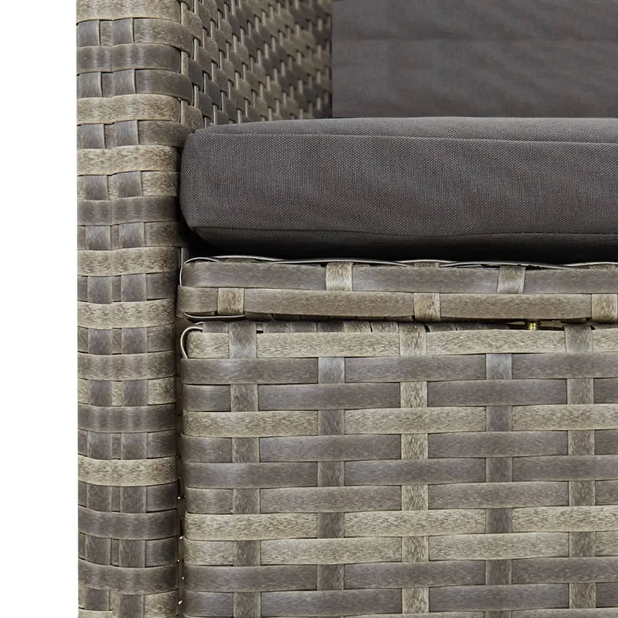 Ensemble à manger de jardin et coussins 7 pcs gris rotin - 5