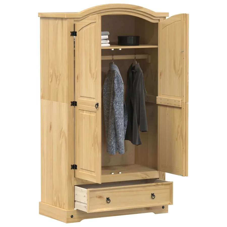 Garde-robe Corona 102x52x186 cm bois de pin massif - 3