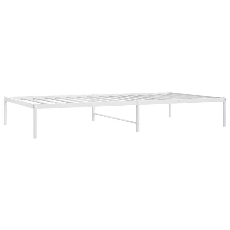 Cadre de lit métal sans matelas blanc 75x190 cm - 3