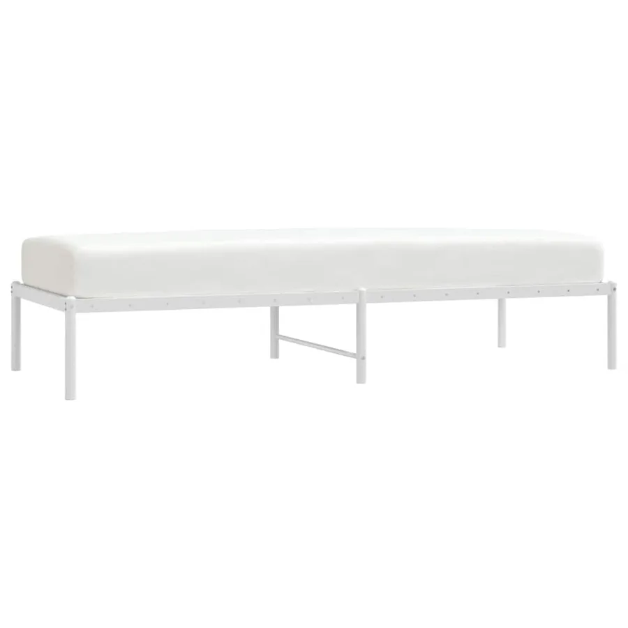 Cadre de lit métal sans matelas blanc 75x190 cm - 4