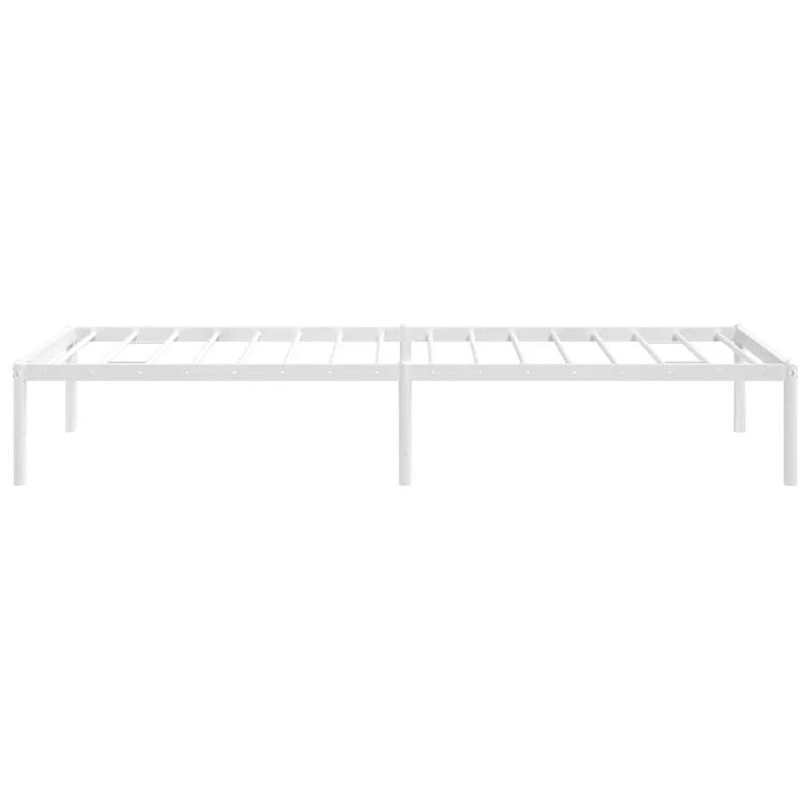 Cadre de lit métal sans matelas blanc 75x190 cm - 6