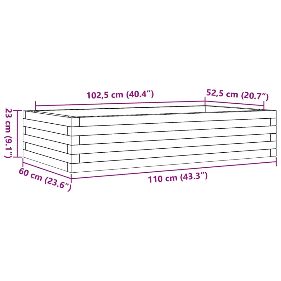 Jardinière 110x60x23 cm bois massif de douglas - 10
