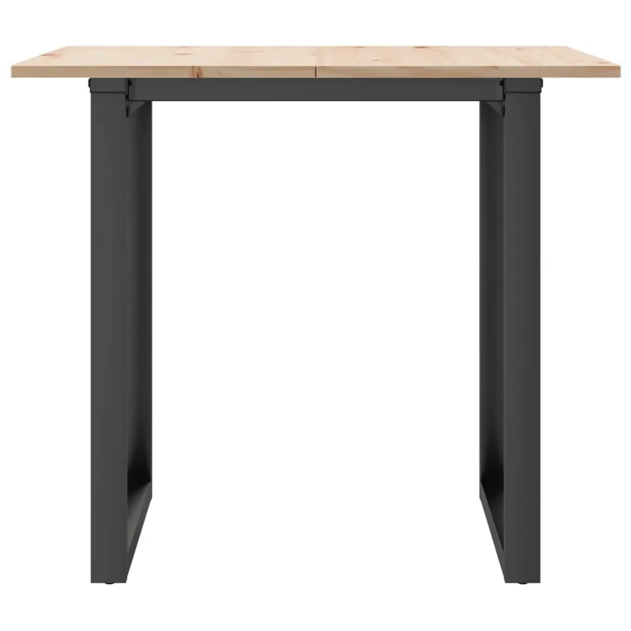 Table à manger cadre en O 80x80x75 cm bois de pin massif acier - 4