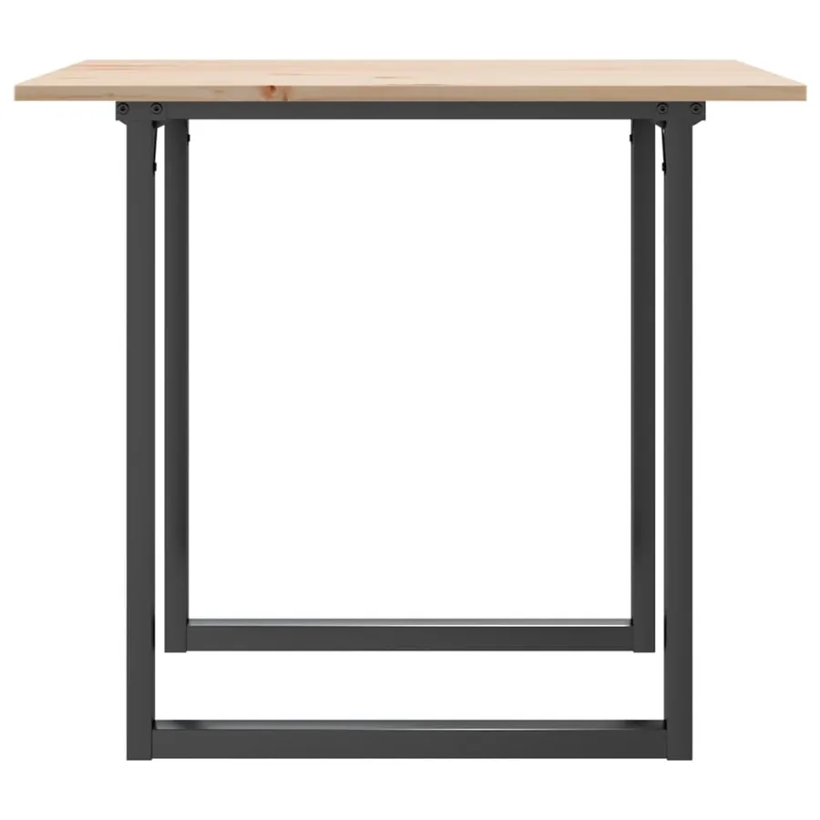 Table à manger cadre en O 80x80x75 cm bois de pin massif acier - 5