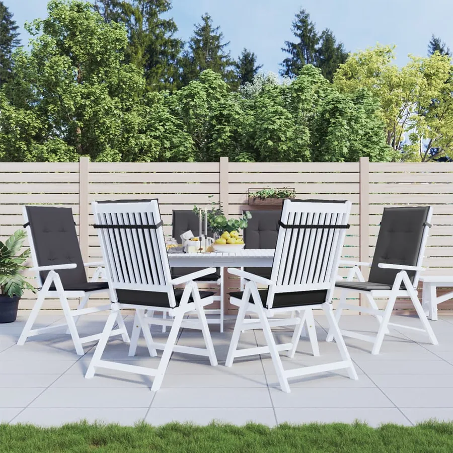 Coussins de chaise à dossier haut lot de 6 anthracite mélangé - 3