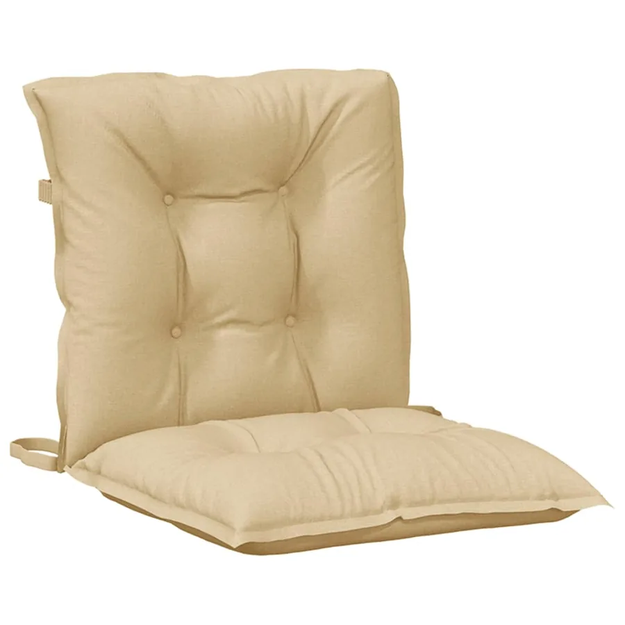 Coussins de chaise à dossier bas lot de 2 beige mélangé tissu - 5