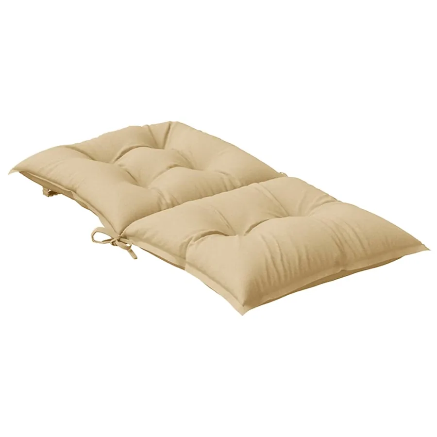 Coussins de chaise à dossier bas lot de 2 beige mélangé tissu - 6