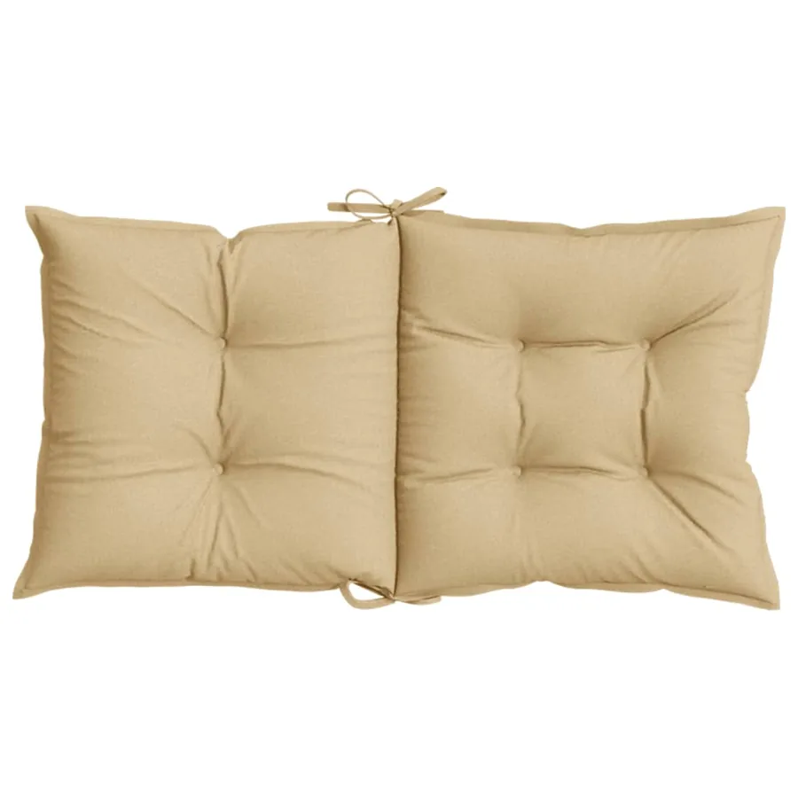 Coussins de chaise à dossier bas lot de 2 beige mélangé tissu - 7