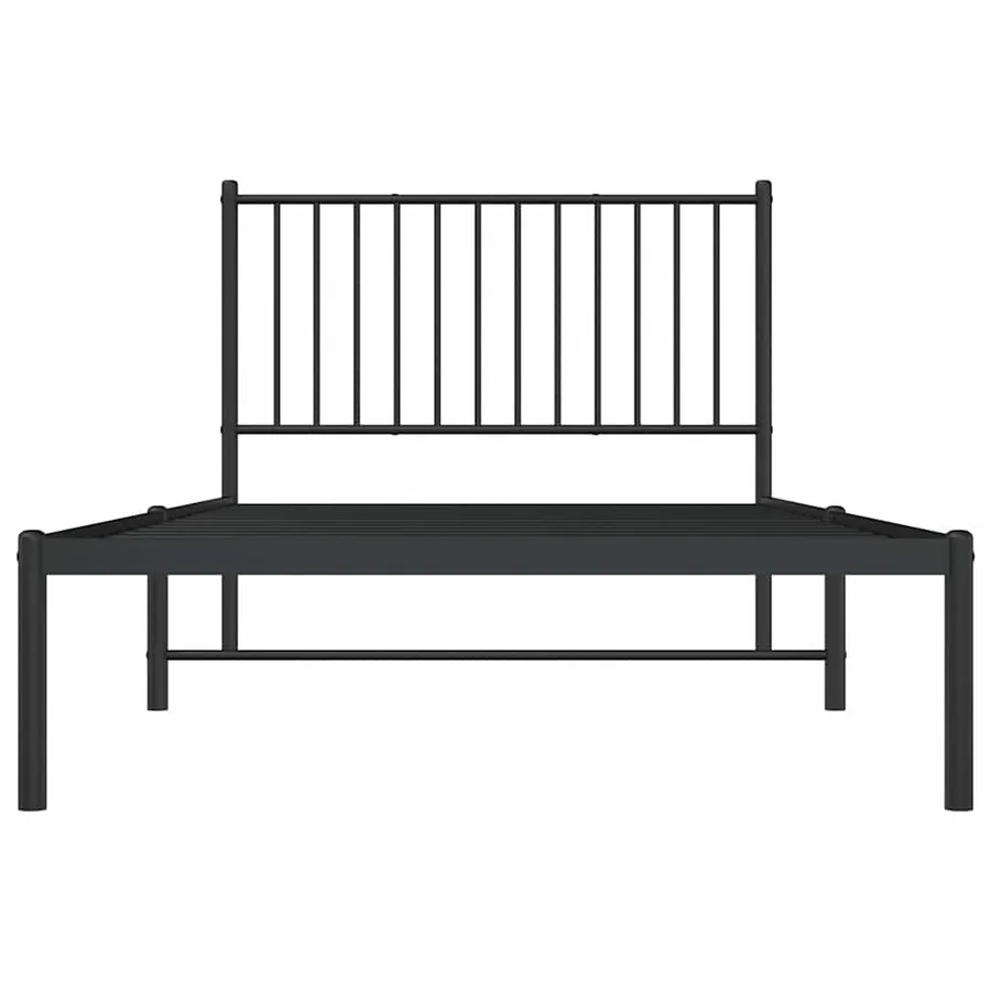 Cadre de lit métal sans matelas avec tête de lit noir 100x200cm - 6