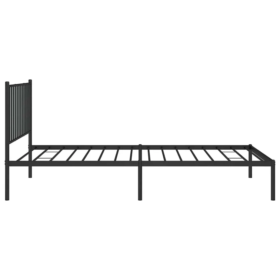 Cadre de lit métal sans matelas avec tête de lit noir 100x200cm - 7