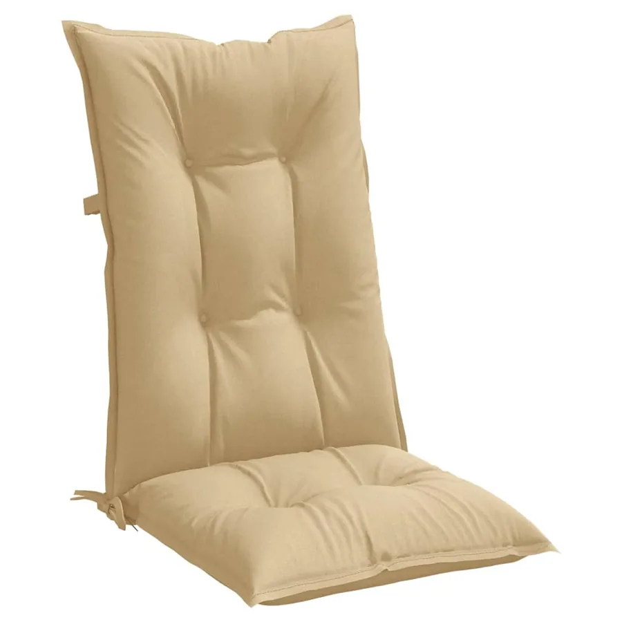 Coussins de chaise à dossier haut lot de 2 beige mélangé tissu - 5