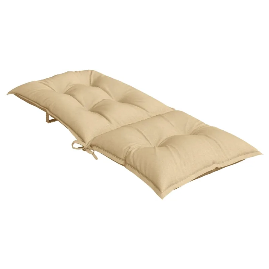 Coussins de chaise à dossier haut lot de 2 beige mélangé tissu - 6