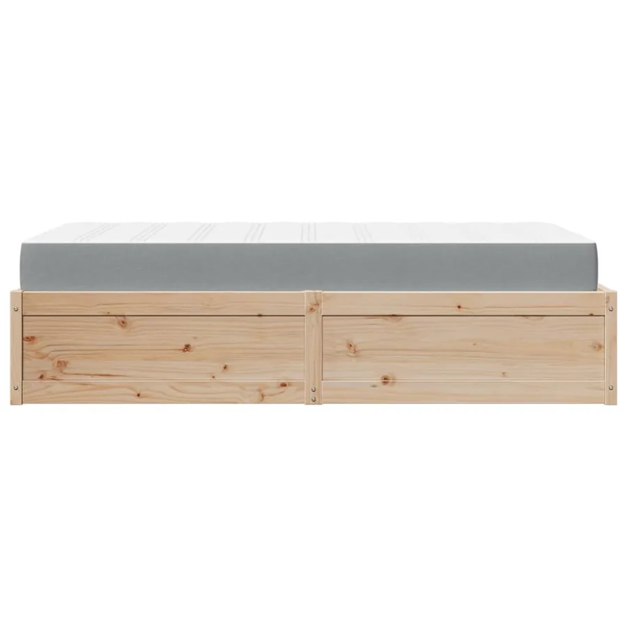 Lit avec matelas 90x190 cm bois massif de pin - 7