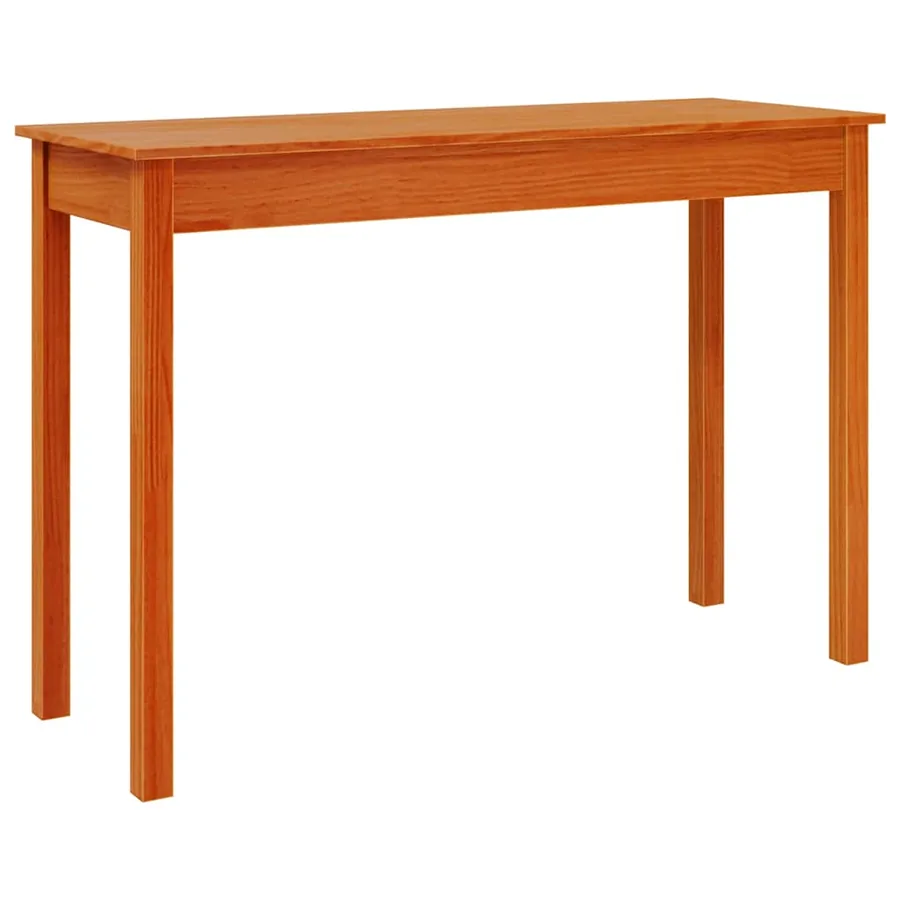 Table console marron miel 110x40x75 cm bois massif de pin - 2