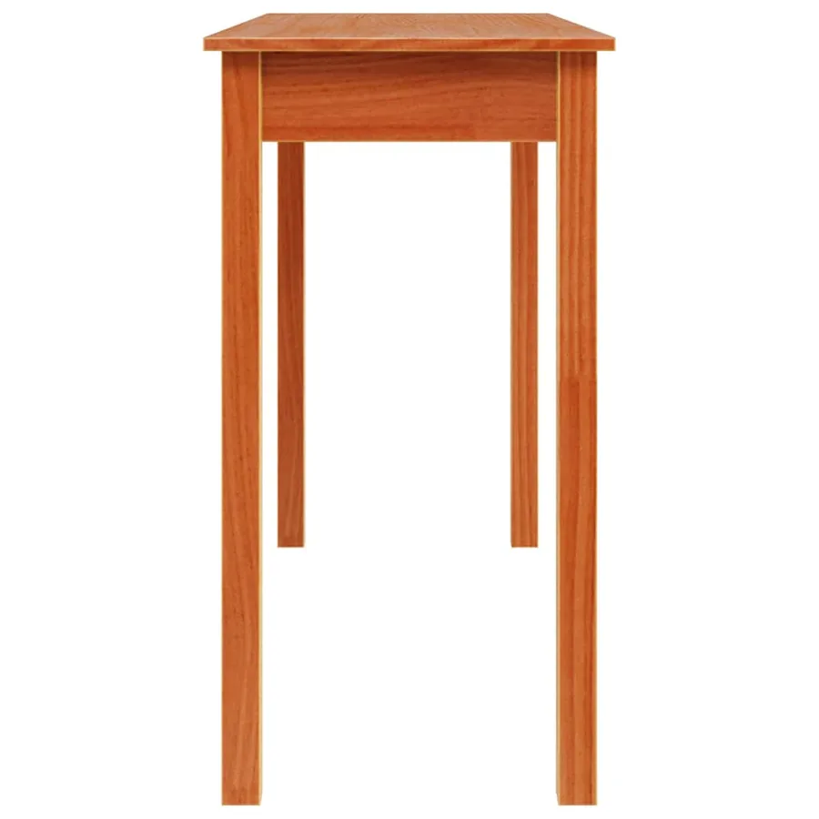Table console marron miel 110x40x75 cm bois massif de pin - 6