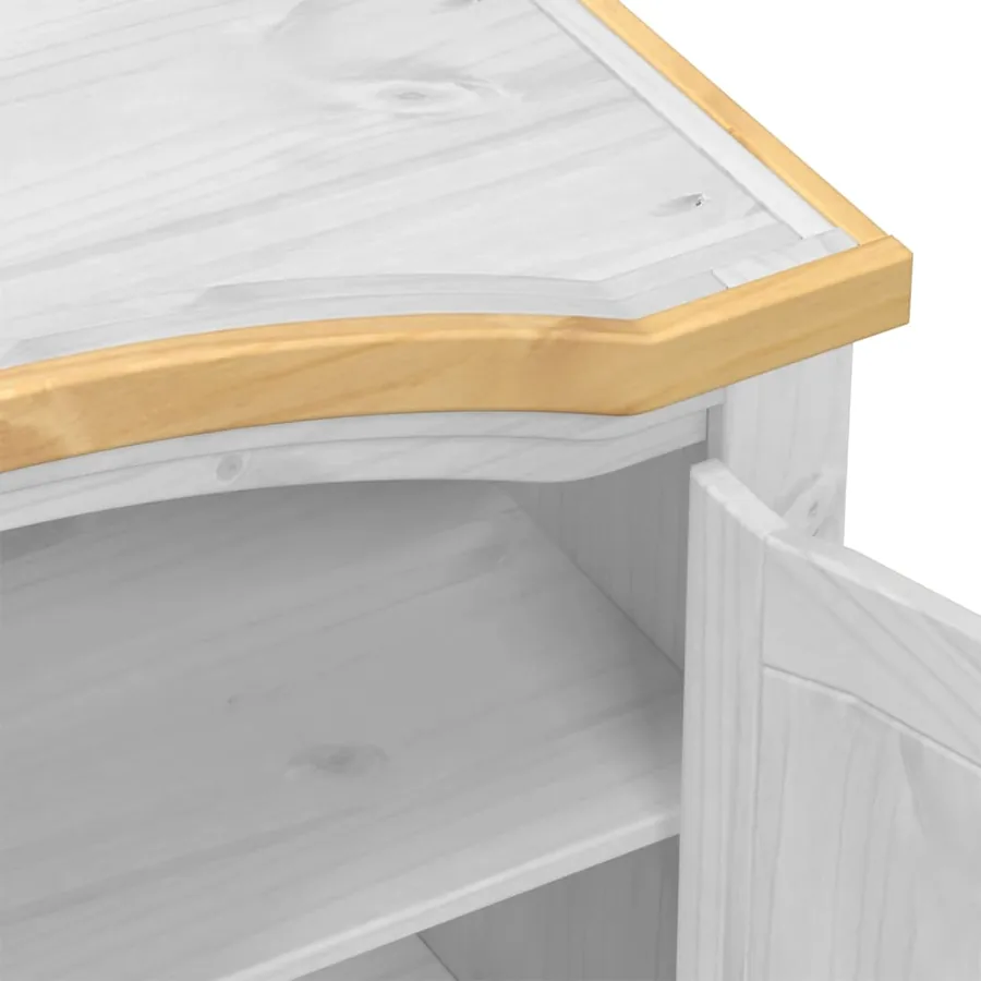 Garde-robe Corona blanc 194x52x186 cm bois de pin massif - 7