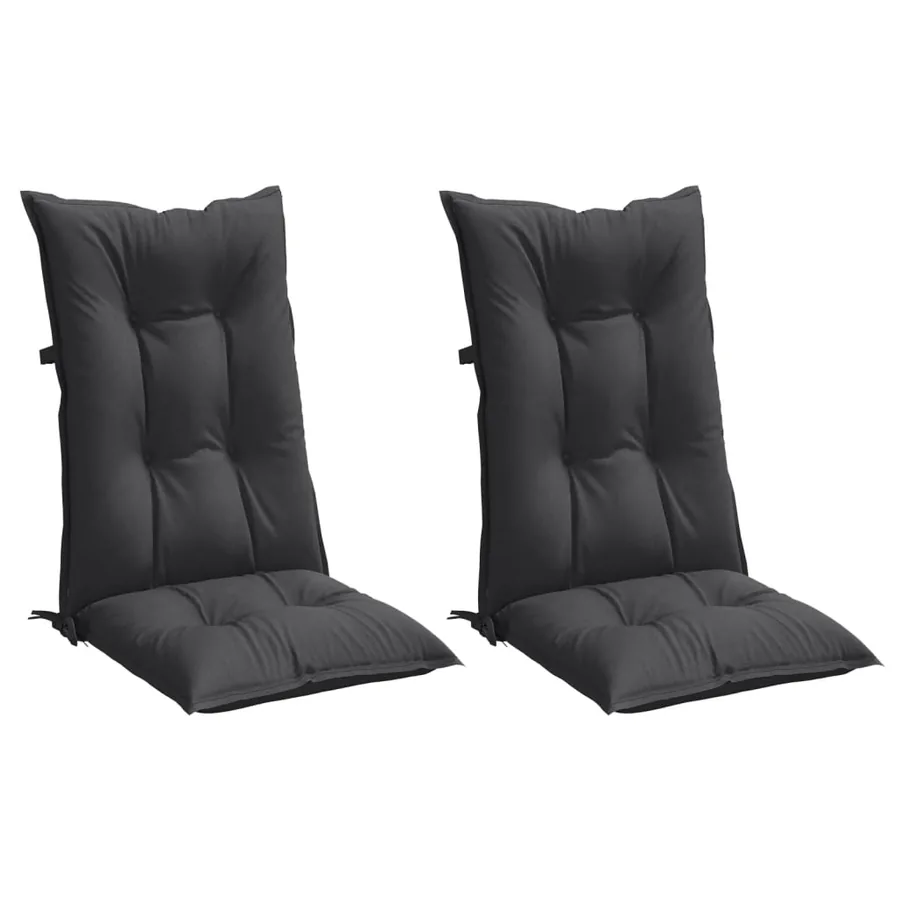 Coussins de chaise à dossier haut lot de 2 anthracite mélangé - 4