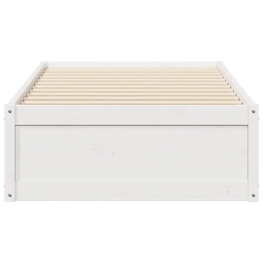 Cadre de lit sans matelas blanc 90x190 cm bois de pin massif - 4