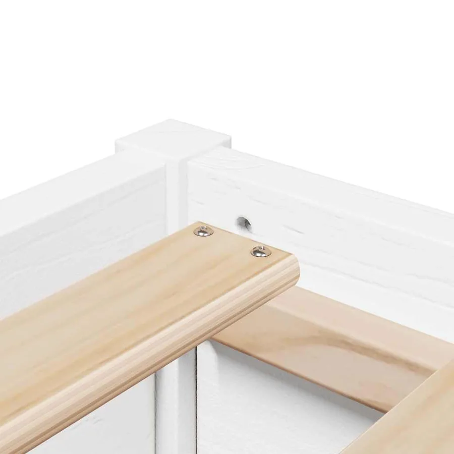Cadre de lit sans matelas blanc 90x190 cm bois de pin massif - 7