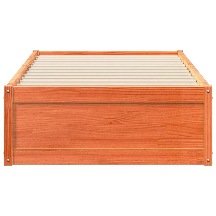 Cadre de lit sans matelas cire marron 90x200 cm bois pin massif - 4