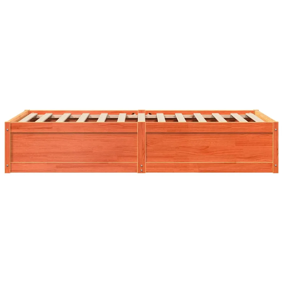 Cadre de lit sans matelas cire marron 90x200 cm bois pin massif - 5