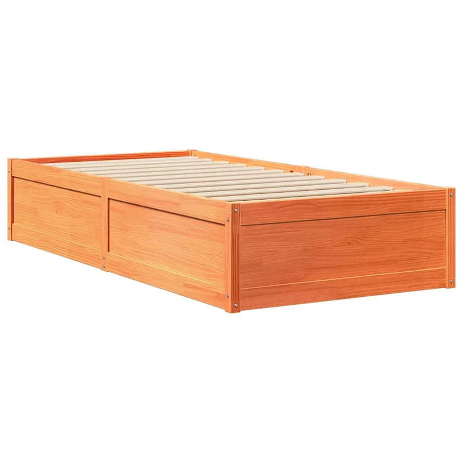 Cadre de lit sans matelas cire marron 90x200 cm bois pin massif - 6