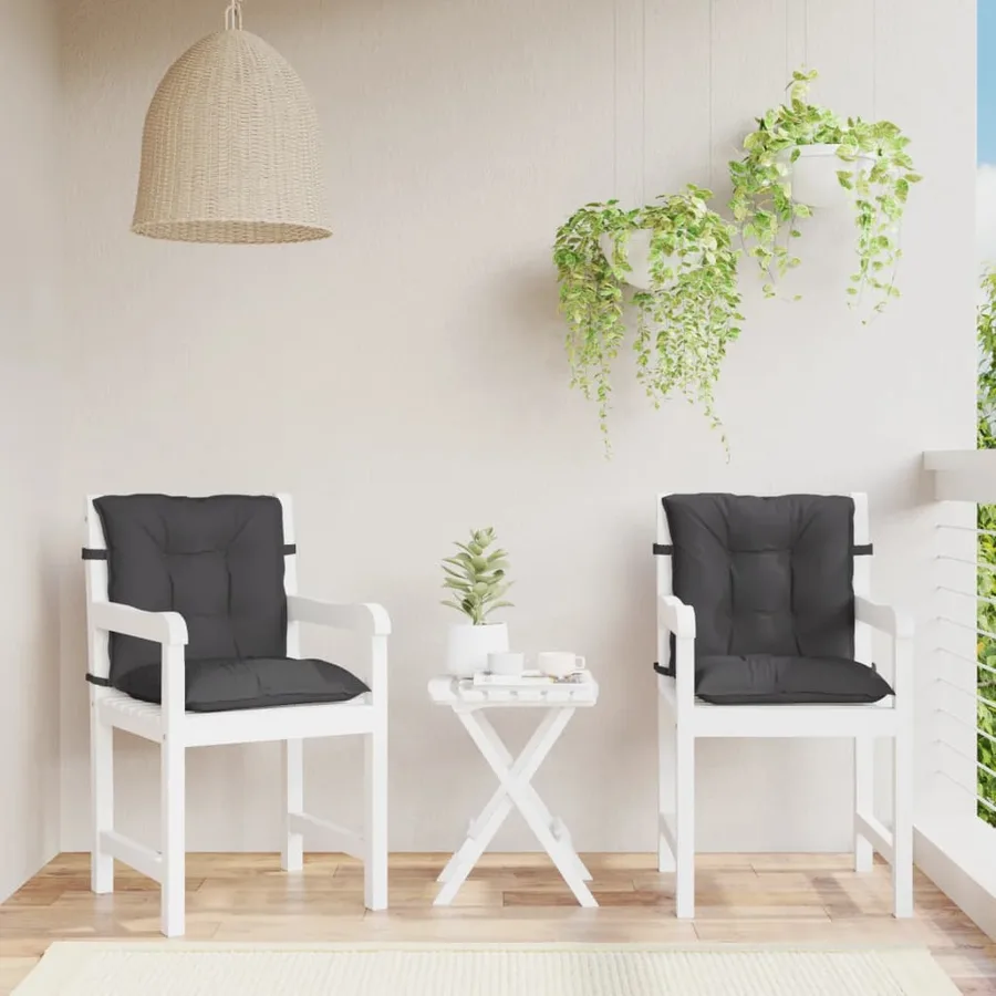 Coussins de chaise à dossier bas lot de 2 anthracite mélangé - 3