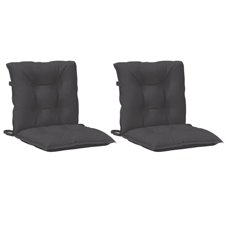 Coussins de chaise à dossier bas lot de 2 anthracite mélangé - 4