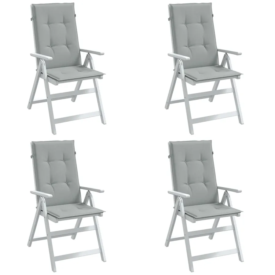 Coussins de chaise à dossier haut lot de 4 gris clair mélangé