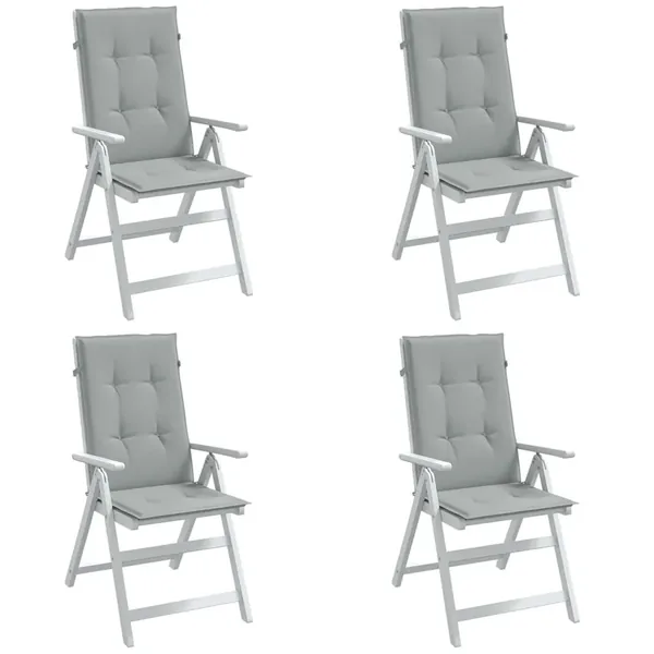 Coussins de chaise à dossier haut lot de 4 gris clair mélangé