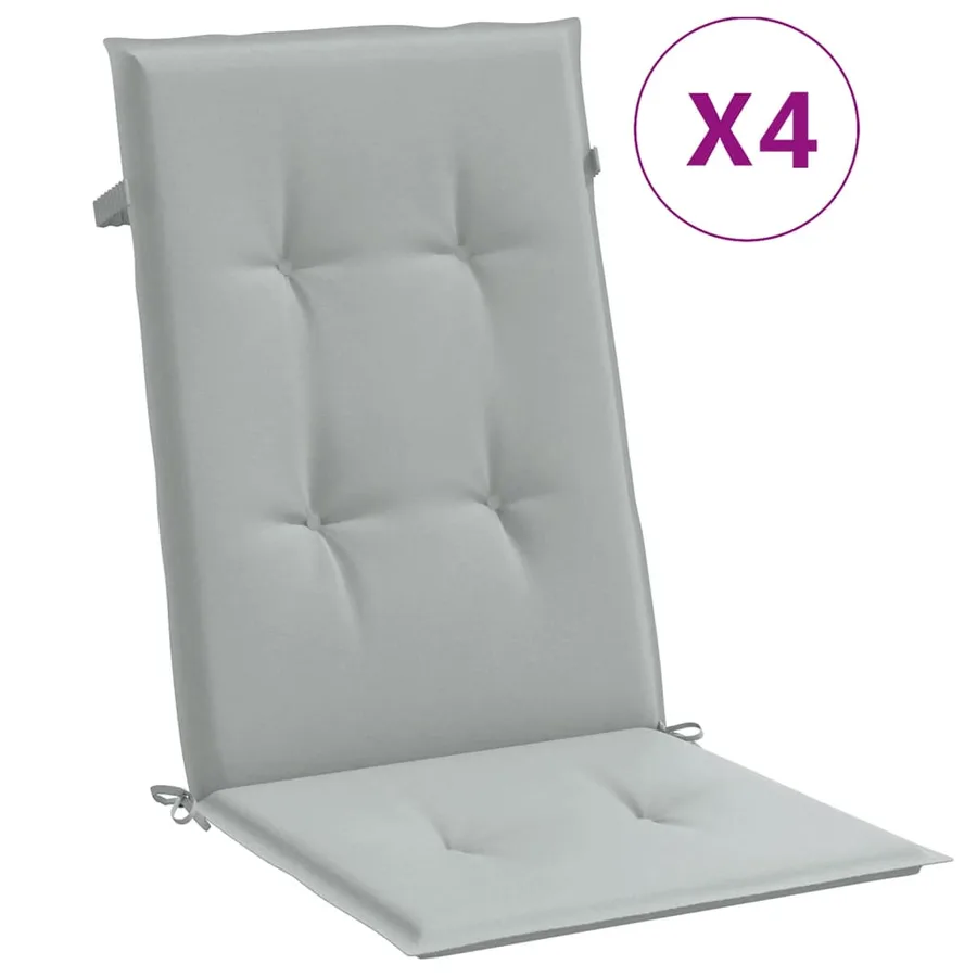 Coussins de chaise à dossier haut lot de 4 gris clair mélangé - 2