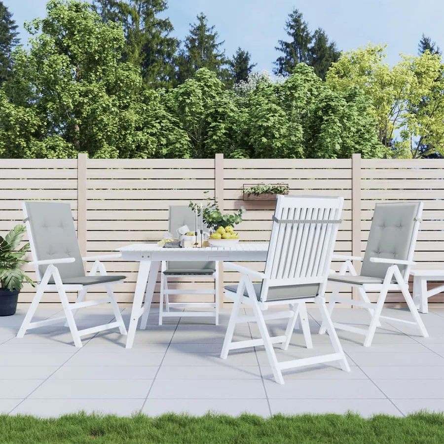 Coussins de chaise à dossier haut lot de 4 gris clair mélangé - 3