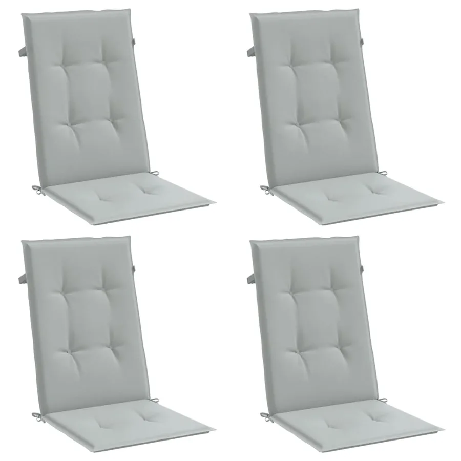 Coussins de chaise à dossier haut lot de 4 gris clair mélangé - 4