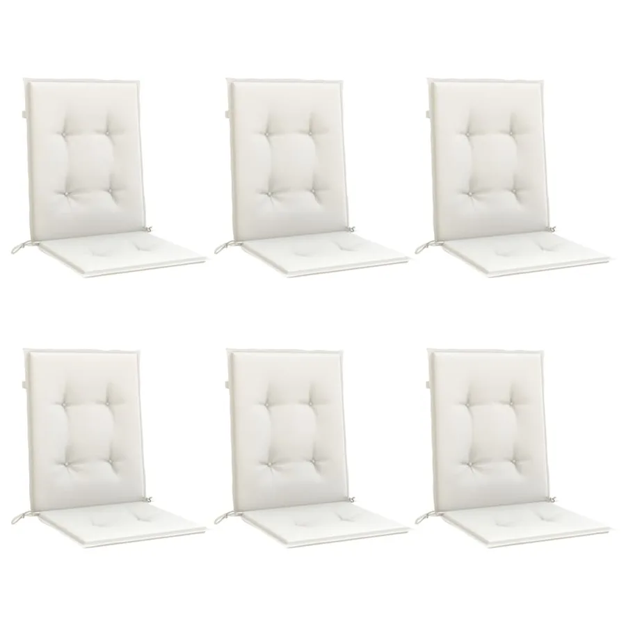 Coussins de chaise à dossier bas lot de 6 crème mélangé tissu - 4