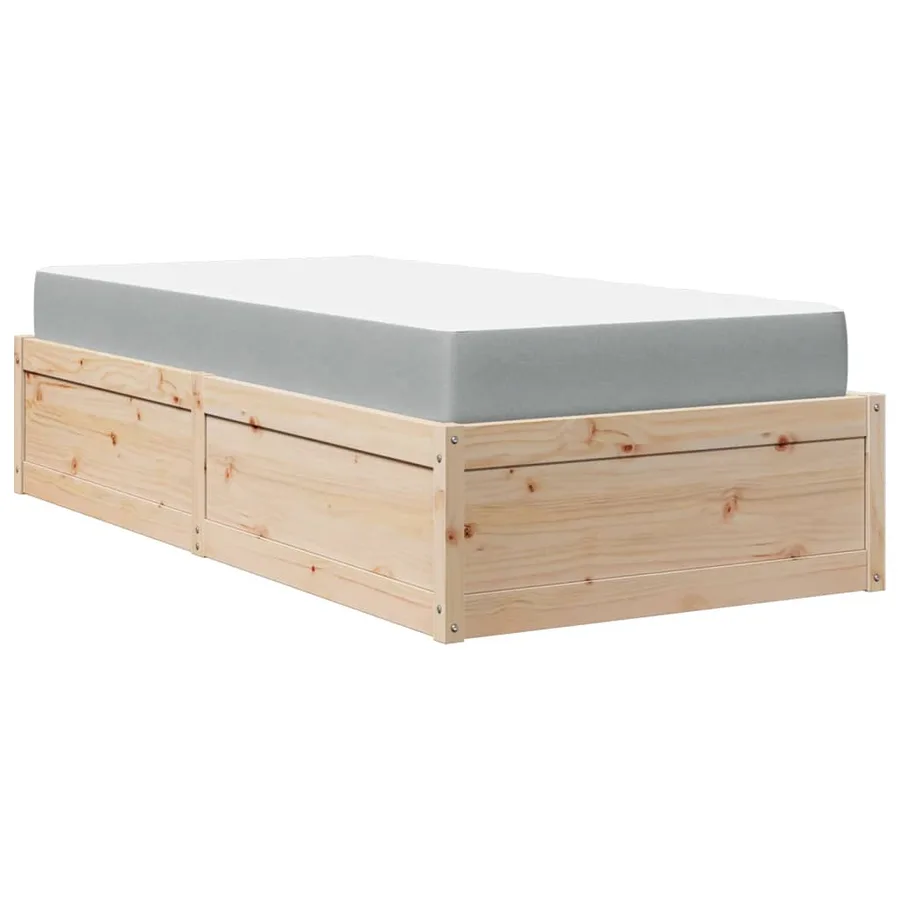 Lit avec matelas 90x200 cm bois massif de pin - 2